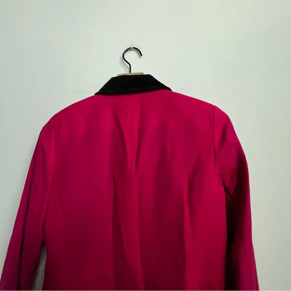 Talbots Wool Blazer 4 Pink Velvet Contrast Collar Preppy Equestrian Riding Money - Picture 11 of 13